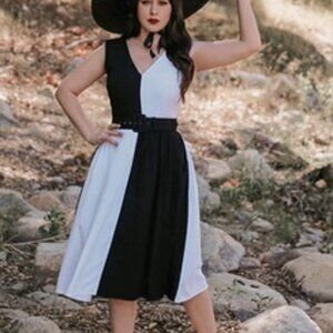 Collectif Enora Dress Black & White Colorblock
